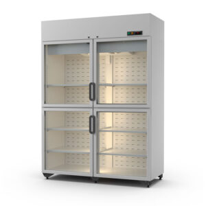 Холодильный шкаф сплит Случь 1400 стеклянная дверь верхний агрегат