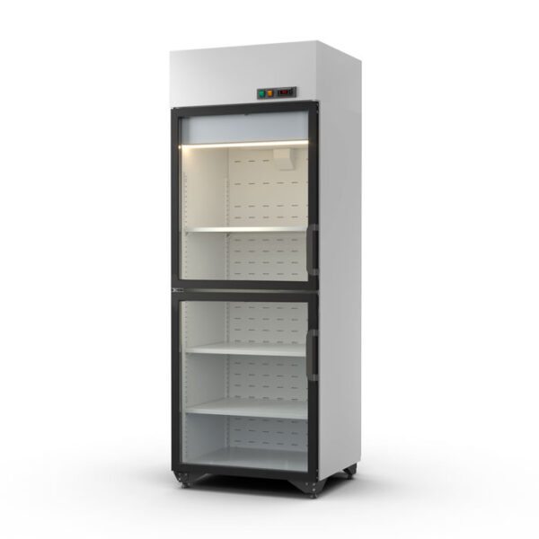 Холодильный шкаф сплит Случь 700 стеклянная дверь верхний агрегат
